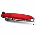 Eevelle Boat Cover JON BOAT Open, Outboard Fits 24ft 6in L up to 96in W Red SFOJB2496B-RED